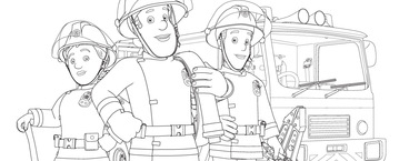 Kolorowanka drużyna Strażak Sam